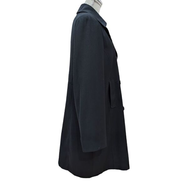 Gallery Women's Black Double Breasted Long Peacoat Size L 100% Polyester - Picture 3 of 8